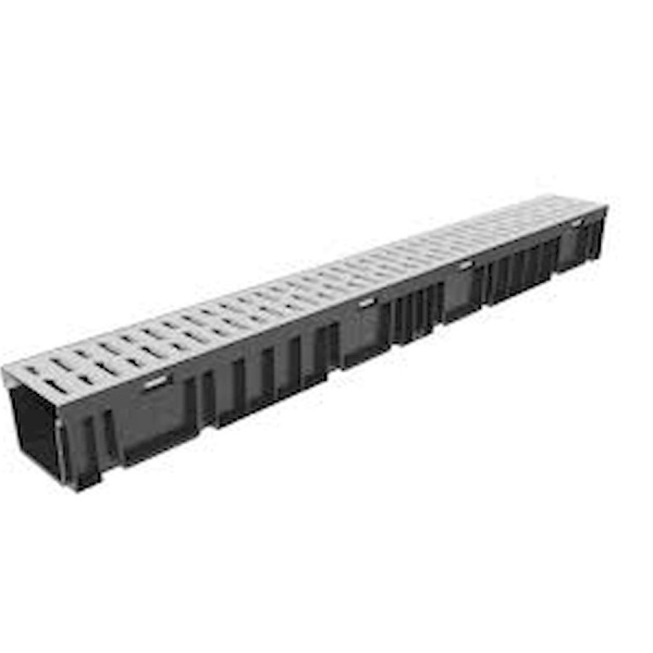 Наземные водоотводы Light (код 0806/080066) Канал из ПВХ с решеткой оцинкованной 10*11.5*9.5