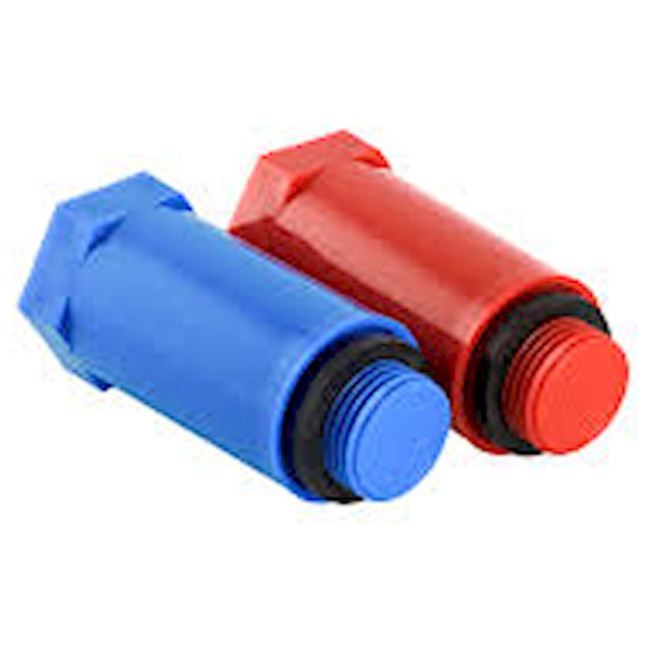 Комплект длинных монтажных пробок Valtec с резьбой 1/2" (красная + синяя)