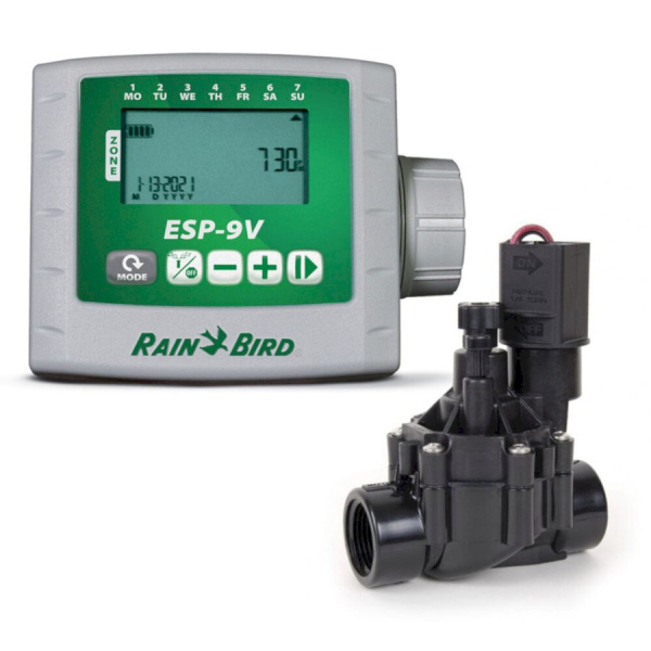 Rain Bird Контроллер на 1 зону на батарейках ESP9-V IDVFKIT с клапаном DVF   F48373